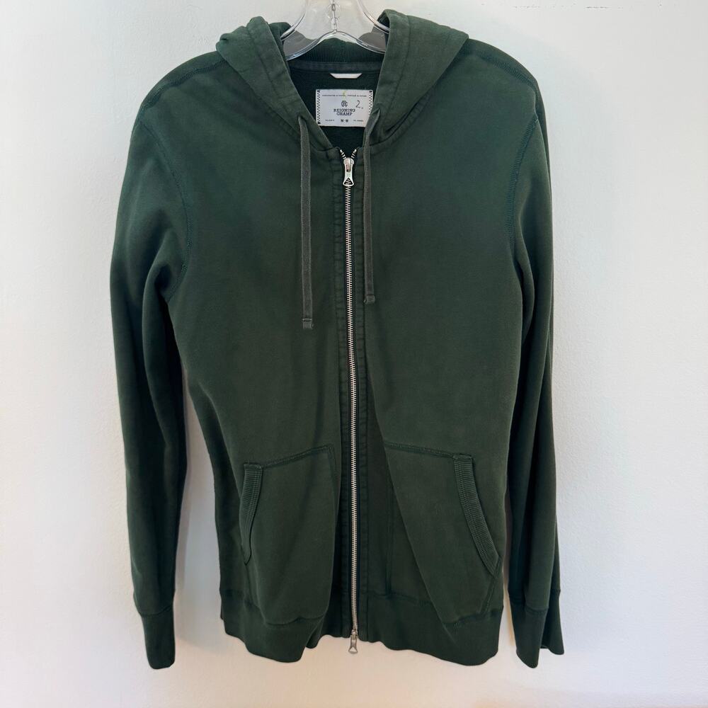 Reigning Champ Midweight Terry Standard Zip Hoodie Forest Green Medium Full Zip